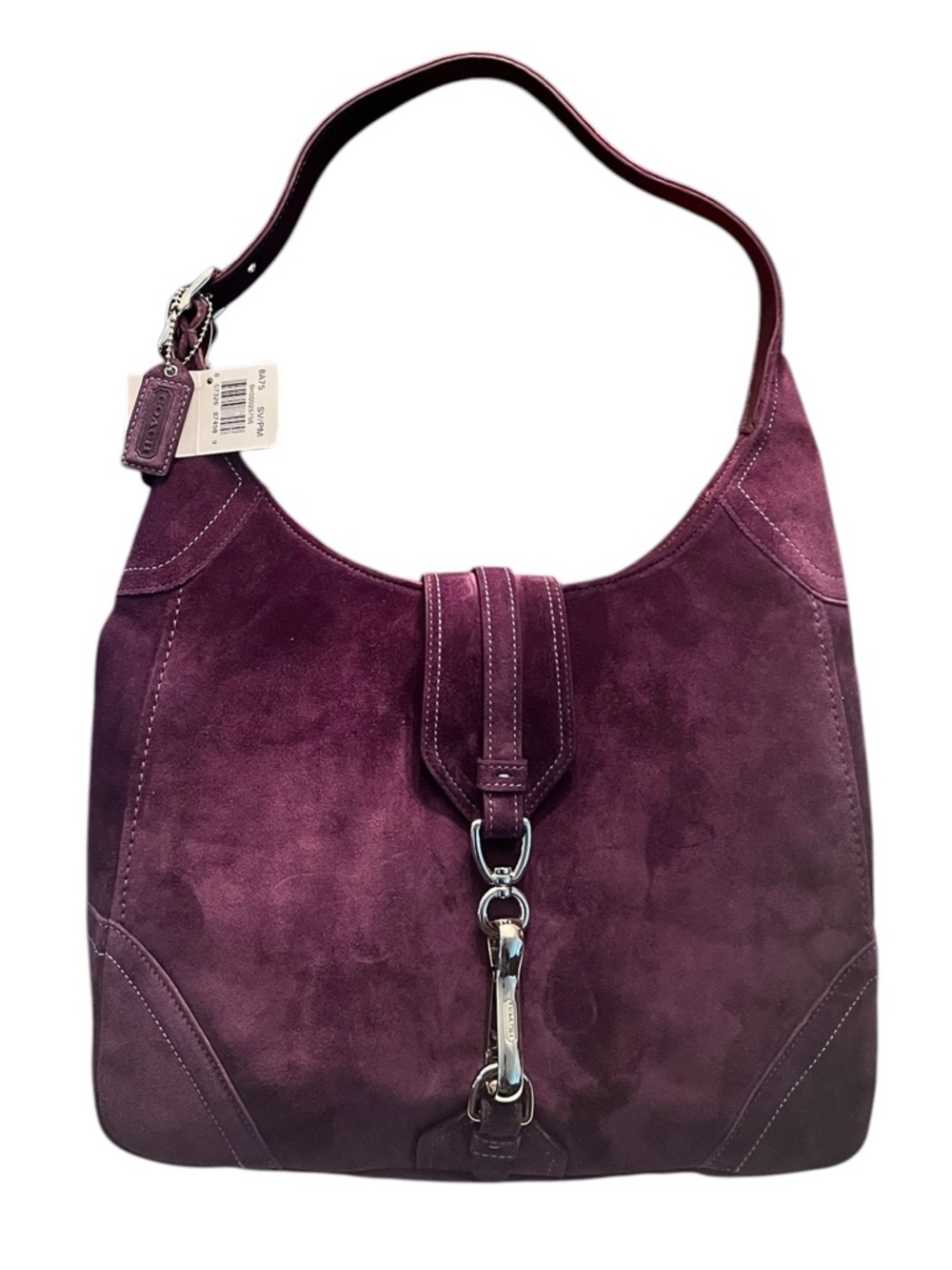 VINTAGE COACH HAMPTONS PLUM SUEDE LARGE HOBO BAG CARE KIT DUST BAG NEW IN BOX - Picture 2 of 16